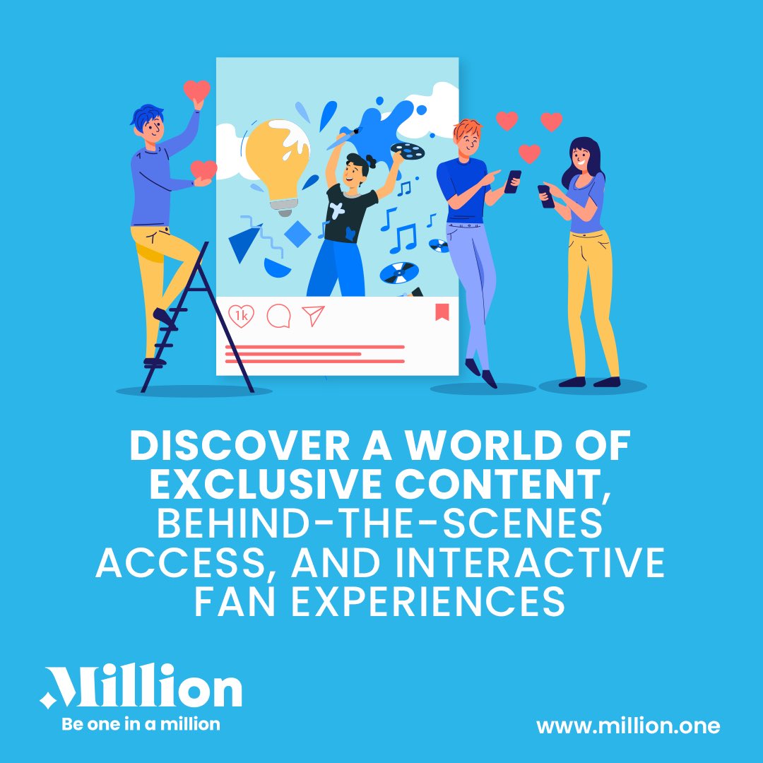 Dive into an extraordinary world with #Million! Join our waitlist and be the first to enjoy the exciting #benefits of Million, where you'll #connect with your favorite #creators and discover captivating #content.
Don't miss out on this incredible journey! 
#Million #Joinamillion