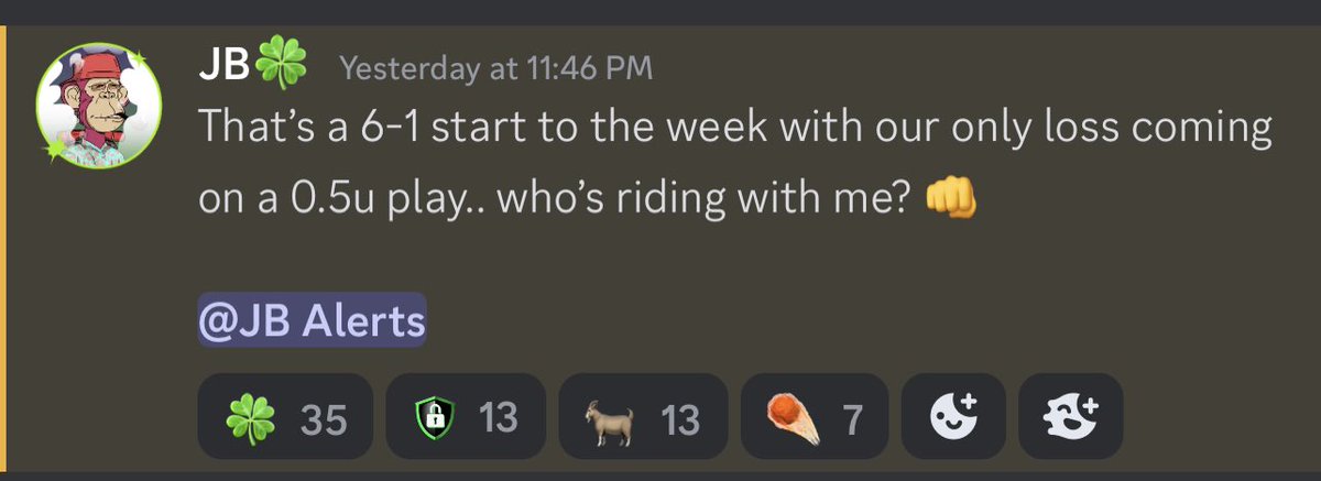 We are on a 6-1 run to start the week. Looking to stay hot with some MLB and NBA parlays tonight🔥