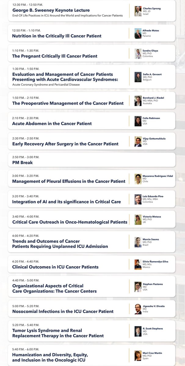 John A. Cuenca, MD (@johncuencamd) on Twitter photo The World Symposium of Oncologic Critical Care will kick off tomorrow 8 AM CT. <a href="/ONCCCRNET/">ONCCC-R-NET</a> <a href="/MDAndersonNews/">MD Anderson Cancer Center</a> <a href="/Fepimcti/">Fepimcti</a>
🔸Diversity of relevant topics
🔸Bilingual event: English and Spanish
🔸World-renowned speakers
🔸Complementary registration:
wsocc2023.com The World Symposium of Oncologic Critical Care will kick off tomorrow 8 AM CT. <a href="/ONCCCRNET/">ONCCC-R-NET</a> <a href="/MDAndersonNews/">MD Anderson Cancer Center</a> <a href="/Fepimcti/">Fepimcti</a>
🔸Diversity of relevant topics
🔸Bilingual event: English and Spanish
🔸World-renowned speakers
🔸Complementary registration:
wsocc2023.com