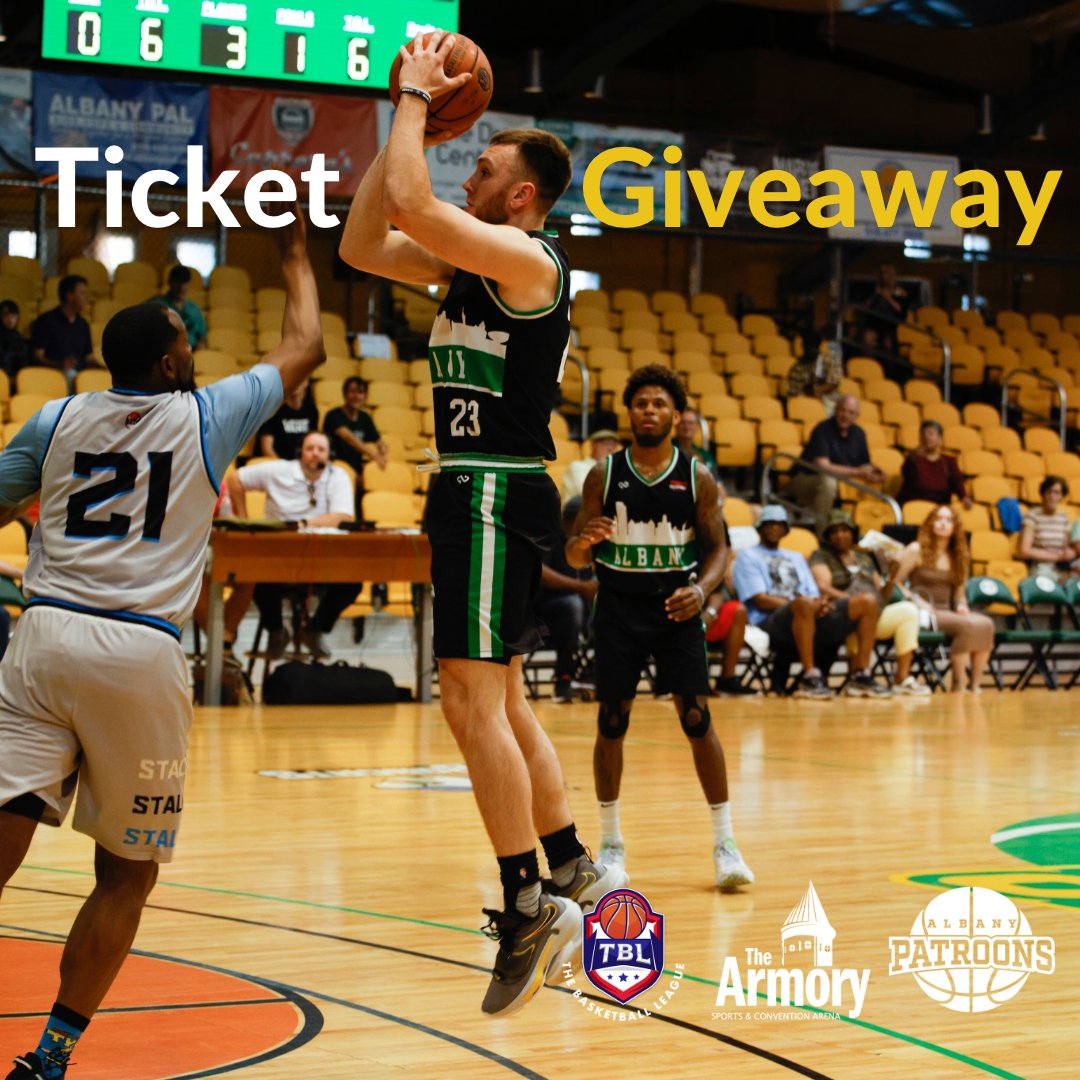 TICKET GIVEAWAY! Monday night, The Pats are back at the Washington Avenue Armory. We're giving away tickets and prizes all week long, Starting off with a 4 pack of tickets for Monday's game! Retweet for a chance to win. #patroonsbasketball Winners will be messaged directly.