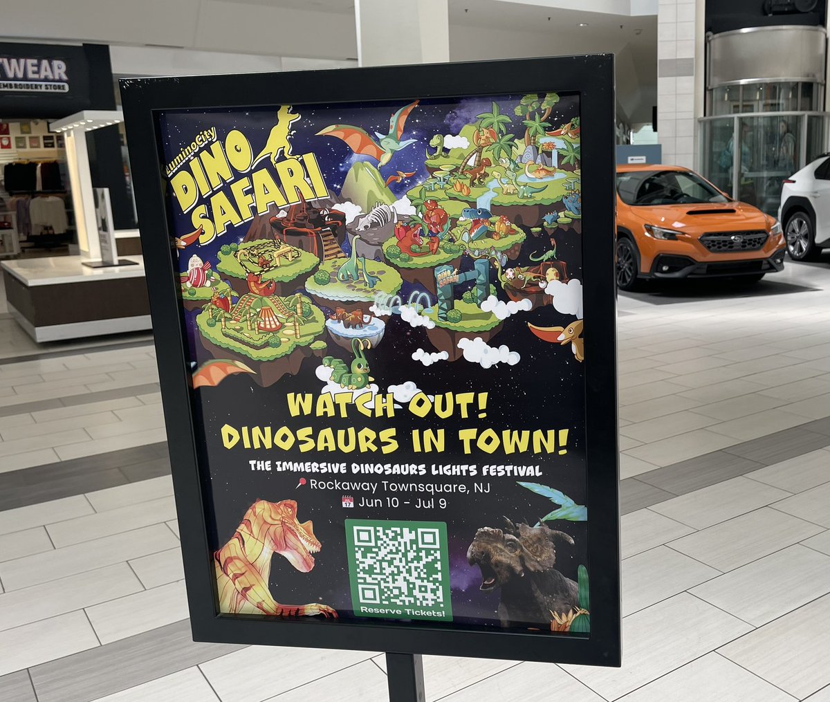 LuminocityFest's tweet photo. These guys won’t be kept under wraps very much longer… June 10th-July 9th at Rockaway Townsquare Mall. Tickets on sale now! #dinosafari #luminocity #luminocityfestival #familyfun https://t.co/YGohxfoJYt