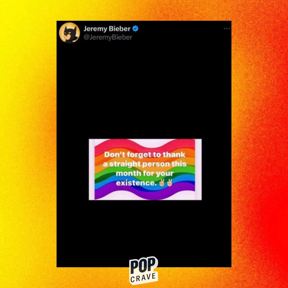 Justin Bieber's dad, Jeremy, posts offensive LGBTQ message:

“Don't forget to thank a straight person this month for your existence.”