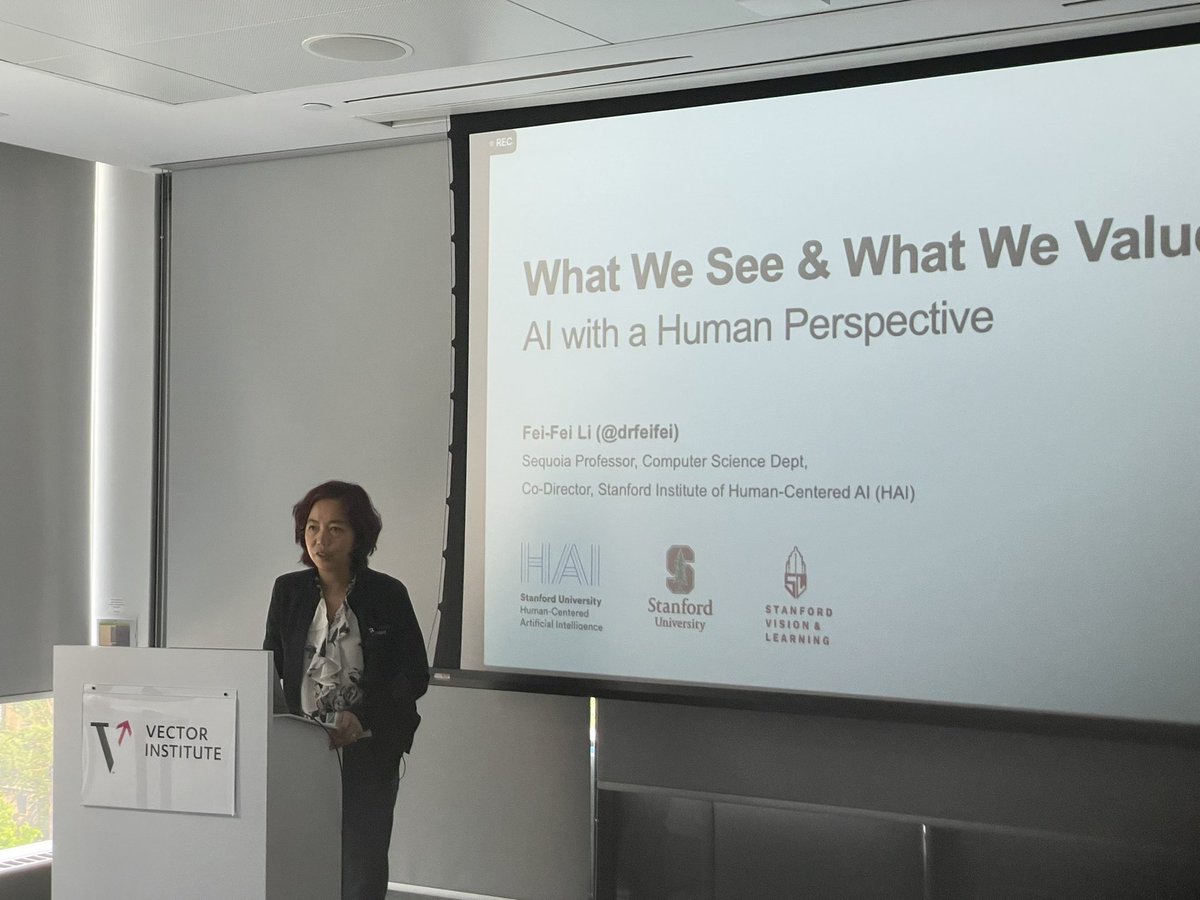 Dr.Fei Fei Li (<a href="/drfeifei/">Fei-Fei Li</a>) is here at <a href="/VectorInst/">Vector Institute</a> giving a talk about human perspective in vision systems. It is a great privilege to listen her.