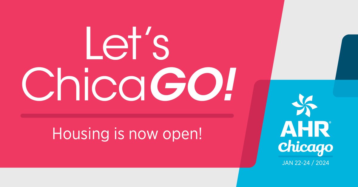 Who's ready to ChicaGO!? That’s right, housing for the #2024AHRexpo is now available. Head to ahrexpo.com/hotel-travel to start planning your trip now! Booking early is advised as hotels fill fast.