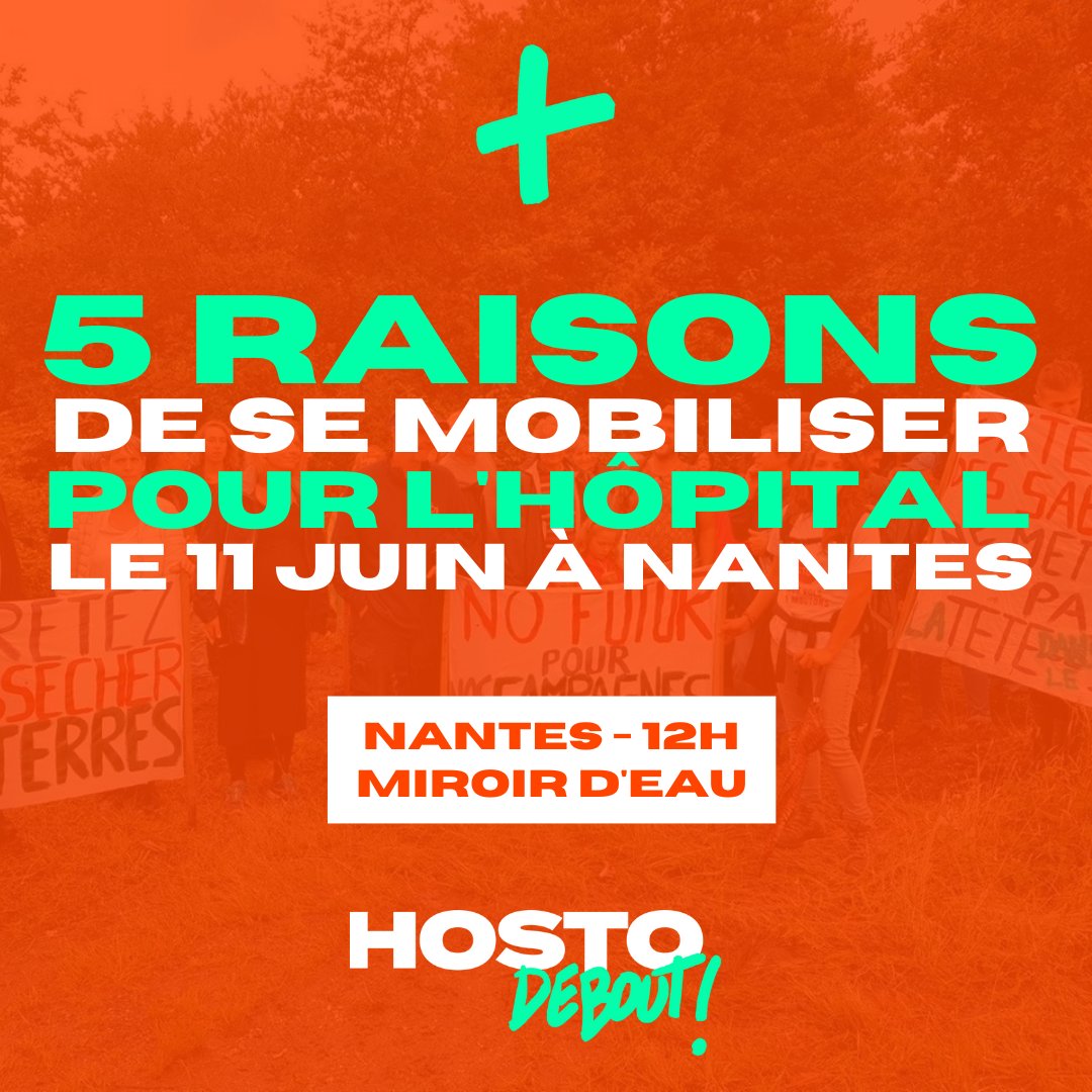🔴Le 11 juin à 12h, rendez-vous au Miroir d'Eau à Nantes pour sauver l'hôpital !

5 raisons de se mobiliser 👇