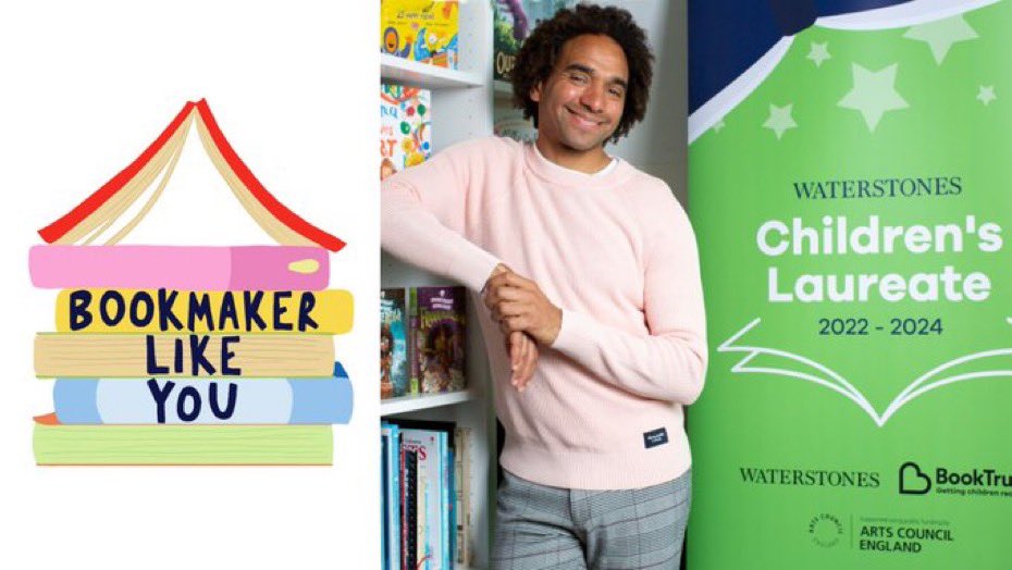 Check out the new #BookmakerLikeYou project from Waterstones #ChildrensLaureate @JosephACoelho! It's about celebrating inspirational bookmakers and inclusive stories that reflect children and the world around them: booktrust.org.uk/news-and-featu…