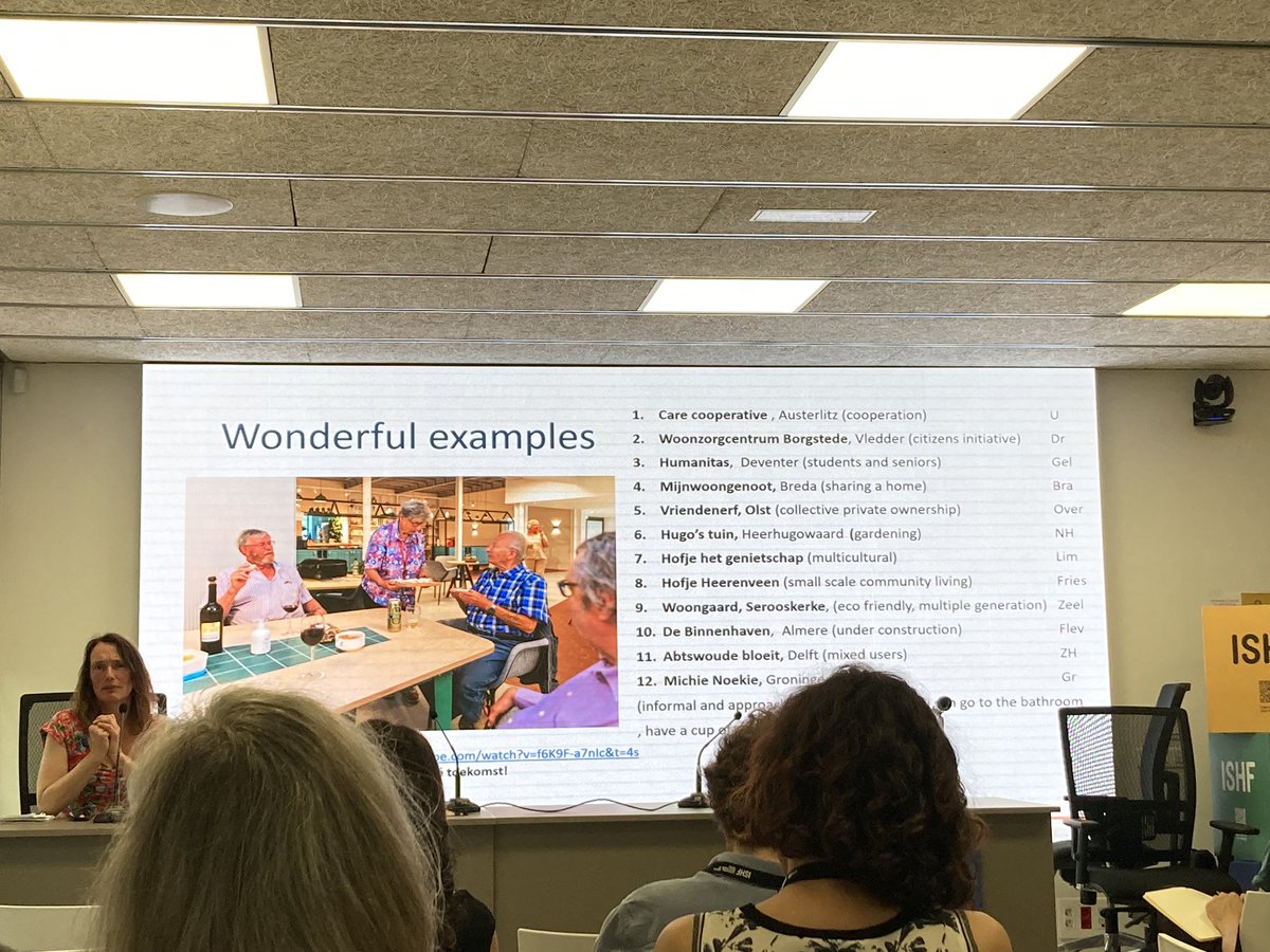 ASmetcoren's tweet photo. ‘Collaborative housing can support the feeling of belonging in later life’ @yvonnewitter presents projects from the Netherlands @ishf2023 and explains how cohousing can contribute to creating caring communities. @SaamZorg #ISHF2023 https://t.co/JhjOQxv1S4