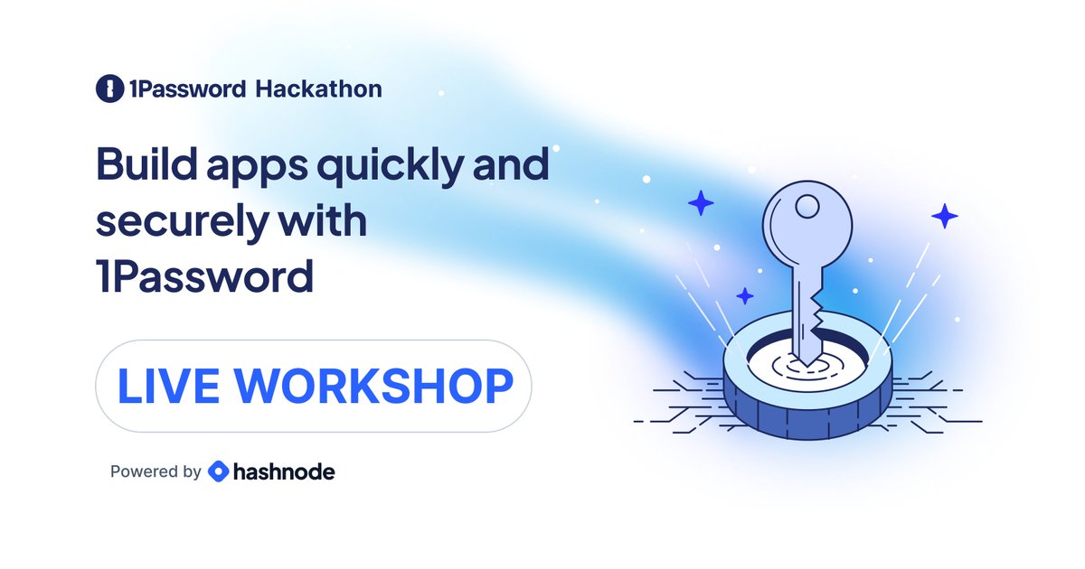 hashnode's tweet photo. The #BuildWith1Password Workshop starts in 30 minutes! 🔥
🥇 Get up to $5,000 for the Grand Prize
🗓 Hackathon ends June 30th
⚒️ Tune in to build with the @1Password team!
https://t.co/m2EV29ruhE https://t.co/RGKIIdAERR