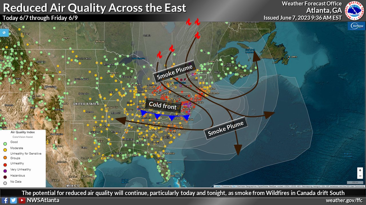 NWS Atlanta on Twitter "Reduced air quality is possible today and