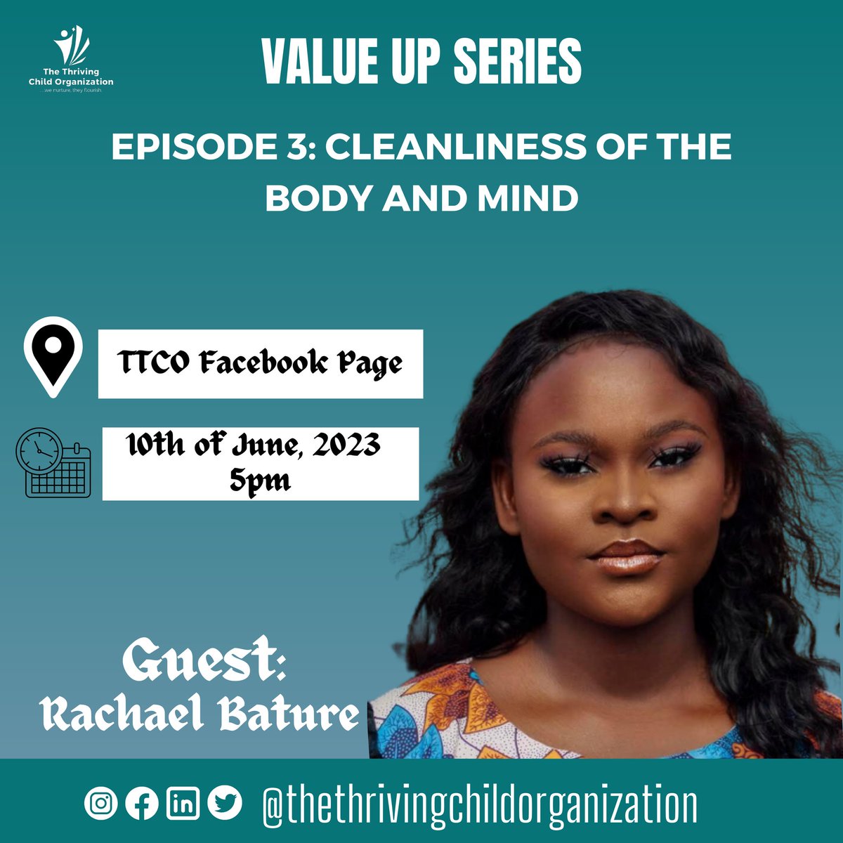 ttcorg's tweet photo. We've resumed our Value Up Series through our live sessions by God's grace. It's been a long break, and we are resuming with a bang! Join this us this Saturday by 5pm on The Thriving Child Organization Facebook page. Our Guest is ready!#valueseducation  #sdg4 #ttcorg #ngo https://t.co/BrnuNugJwF