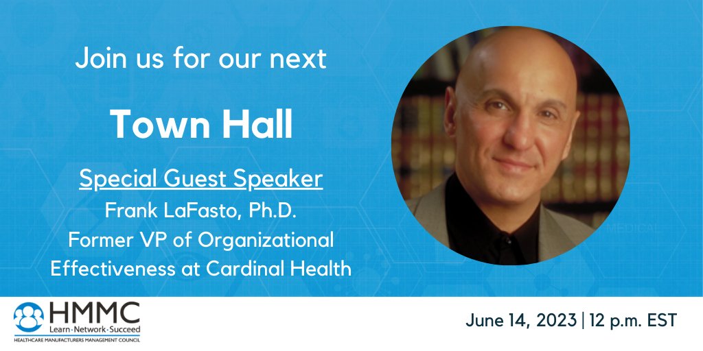 Join us for our next Town Hall on June 14th at 12pm with special guest speaker Frank LaFasto, Ph.D. Register today at: bit.ly/3OFLnSs