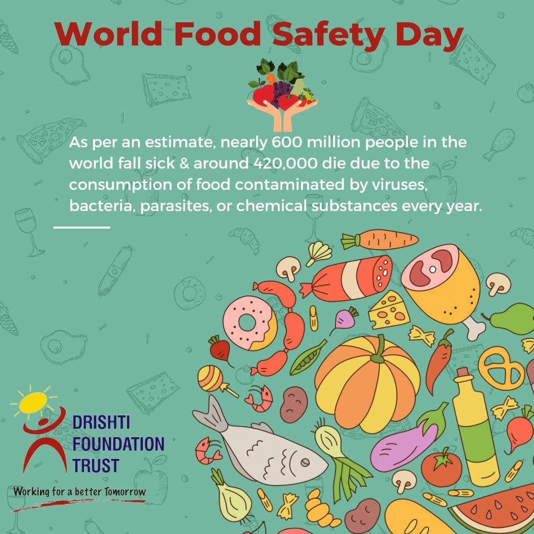 dftindia's tweet image. Today is #WorldFoodSafetyDay, every year on June 7, this day is commemorated, with the goal of raising awareness about #foodborne illnesses and enhancing human #health via mindful eating. World #FoodSafetyDay was established by the United Nations General Assembly (@UNGA) in 2018
