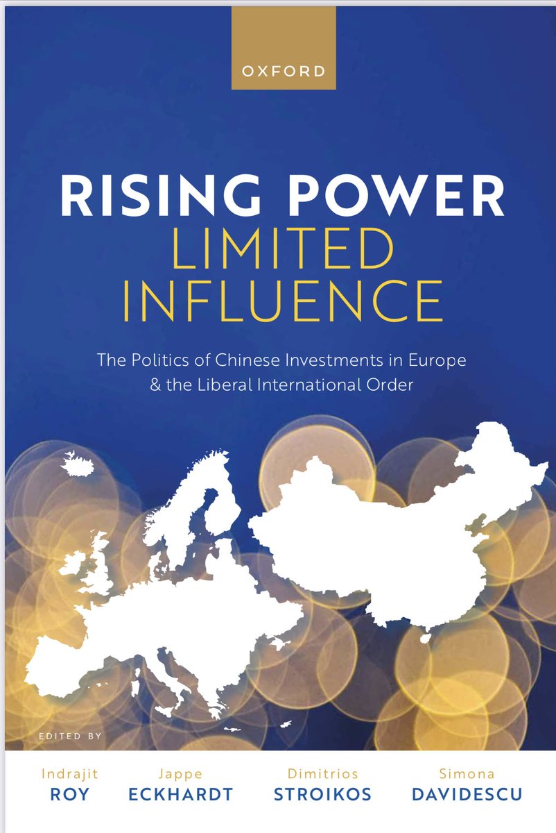 It’s real folks :-) 

We have a cover for our #OpenAccess  book with ⁦@OUPAcademic⁩ ⁦@OUPEconomics⁩ on #Chinese investments in #Europe & the #LiberalInternationalOrder.

Featuring ⁦@FilippoBoni1⁩ @DStroikos ⁦@janknoerich⁩ & ors.

⁦@uniyorkpolitics⁩