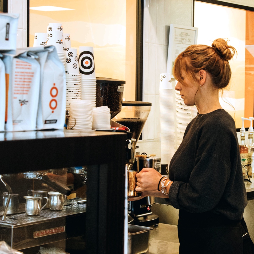 Sigh... just another day making flawless lattes. Stop in for a sip at our Redondo Beach location and see why everyone's turning to Two Guns.

#ImageDescription: A barista at Two Guns' Redondo location froths milk for a latte behind the bar.

#TwoGunsEspresso #Pastries #NewPast...