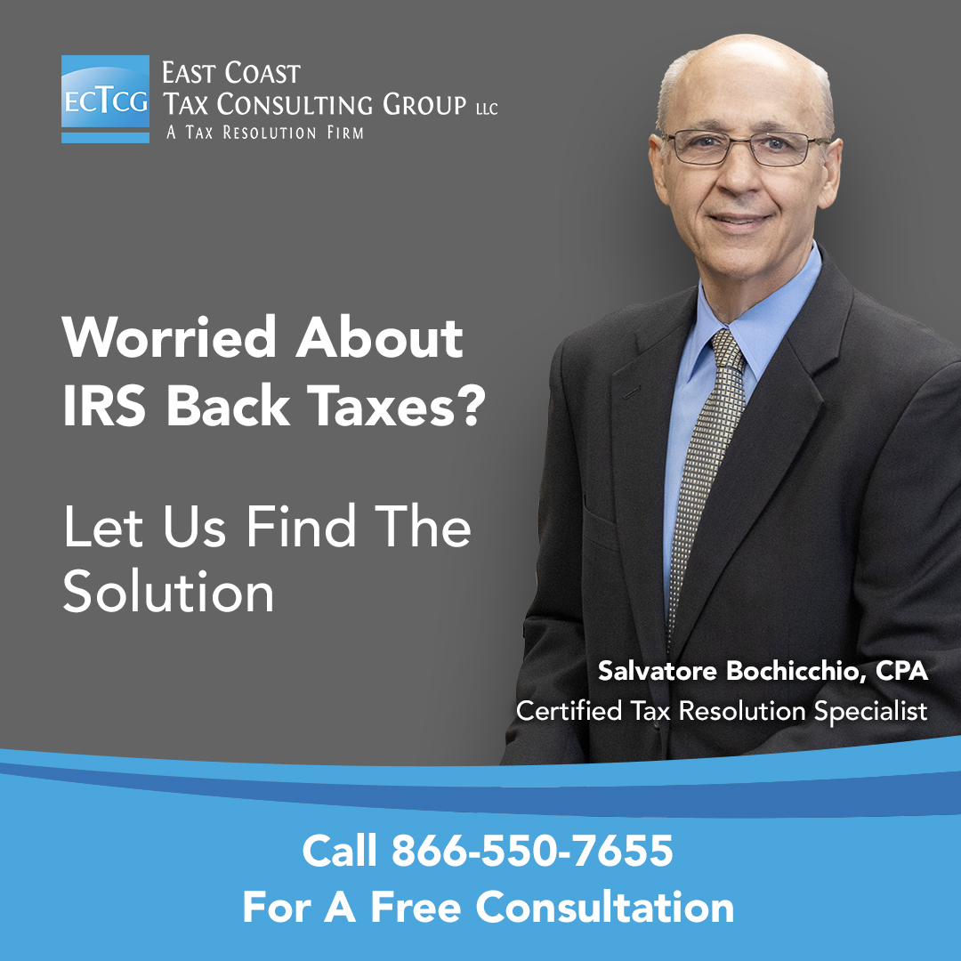 We believe that every tax problem has a solution. East Coast Tax Consulting Group’s tax resolution services are tailored to your unique circumstances.

#EastCoastTaxConsulting #IRSTaxRelief #TaxProblem