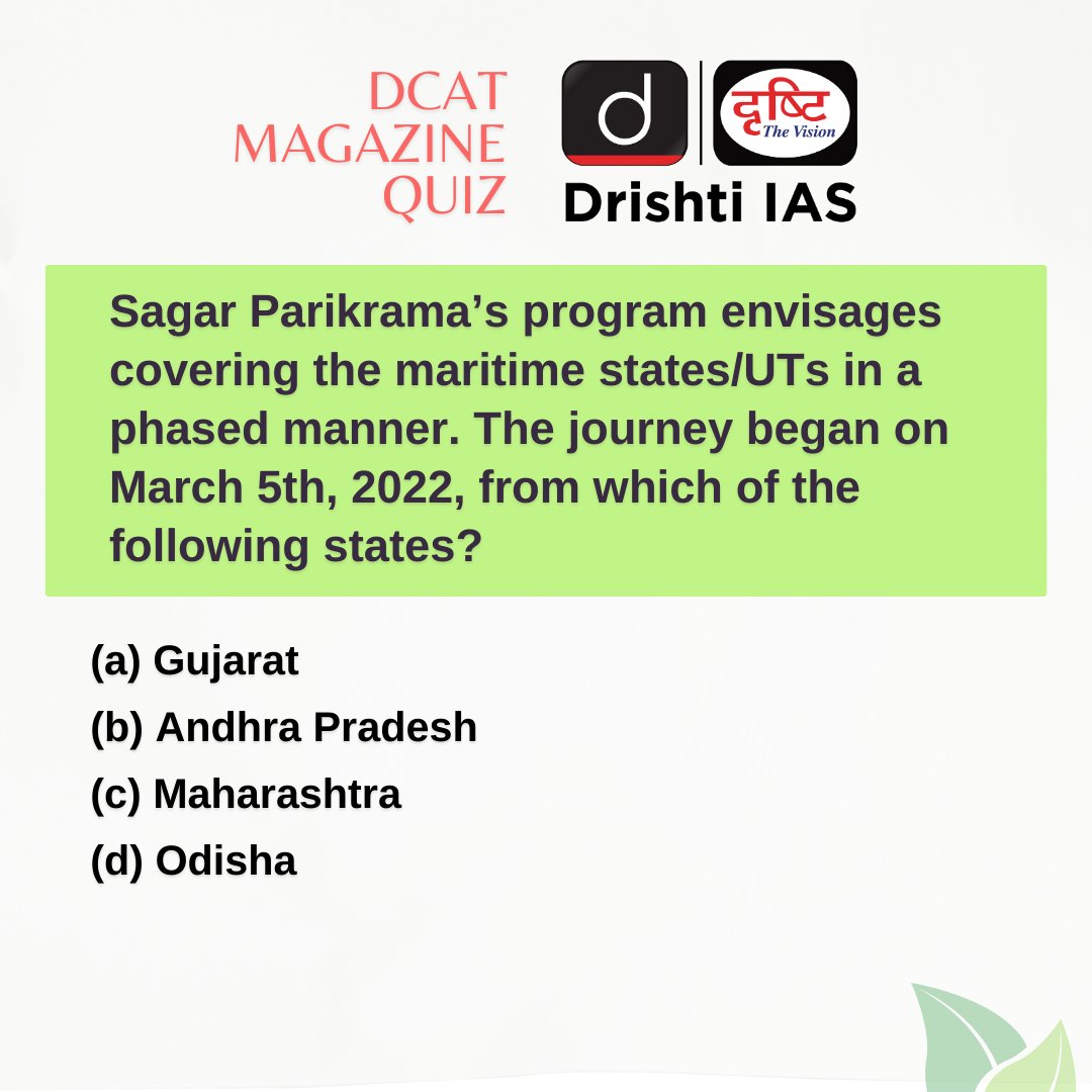 Drishti IAS English on X: Solutions are in the Drishti Current Affairs  Today (DCAT) magazine. #DCAT Magazine covers all the three stages of #CSE -  Prelims, Mains & Interview. Subscribe:  #Olympiad  #