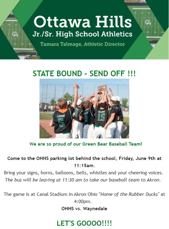 <a href="/GreenBearSports/">OH Athletics</a> <a href="/HillsBarstool/">OTTAWA HILLS BARSTOOL</a> <a href="/ohschools/">Ottawa Hills Local Schools</a> <a href="/thegreenbearrr/">the big bear on campus</a> <a href="/AdamFineske/">Adam Fineske</a> <a href="/OHHSPrincipal/">Benjamin McMurray</a> <a href="/OHillsBaseball/">Ottawa Hills Baseball</a>