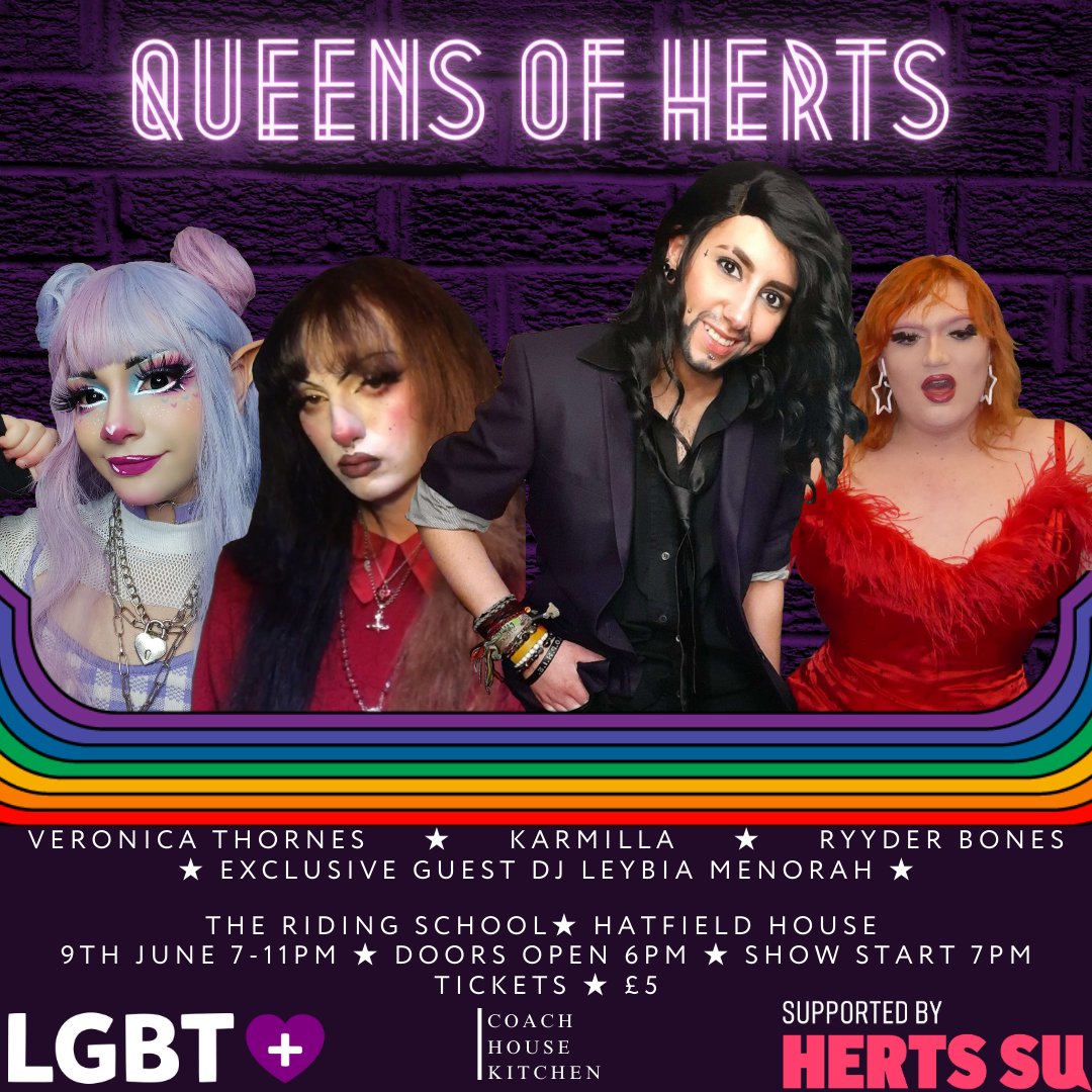 Did you know we are hosting a drag night this Friday? Grab your tickets here on the SU website hertssu.com/ents/event/647…