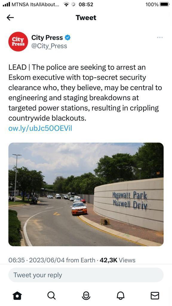 Derek54164422's tweet photo. Eskom sabotage https://t.co/ecjtjWCRig
