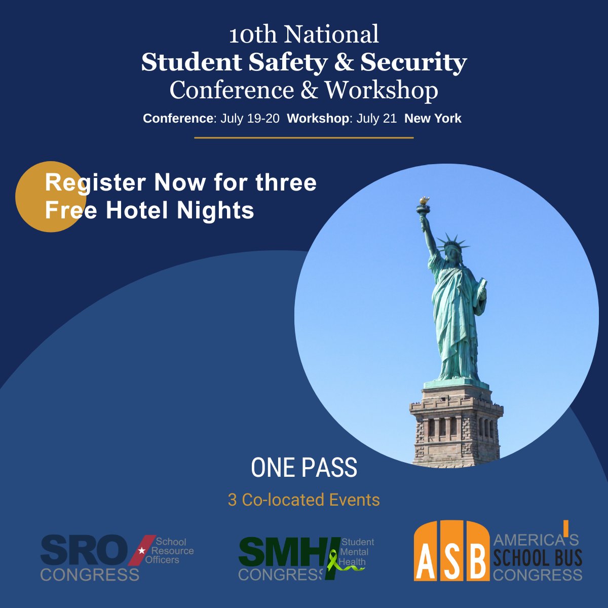 Join us in NYC at the 10th National Student Safety & Security Conference & Workshop, July 19-21! Co-located with: 🚌 America's School Bus Congress 👮 School Resource Officers Congress 🧠 Student Mental Health Congress #SchoolSafety #SchoolMentalHealth #SchoolViolencePrevention