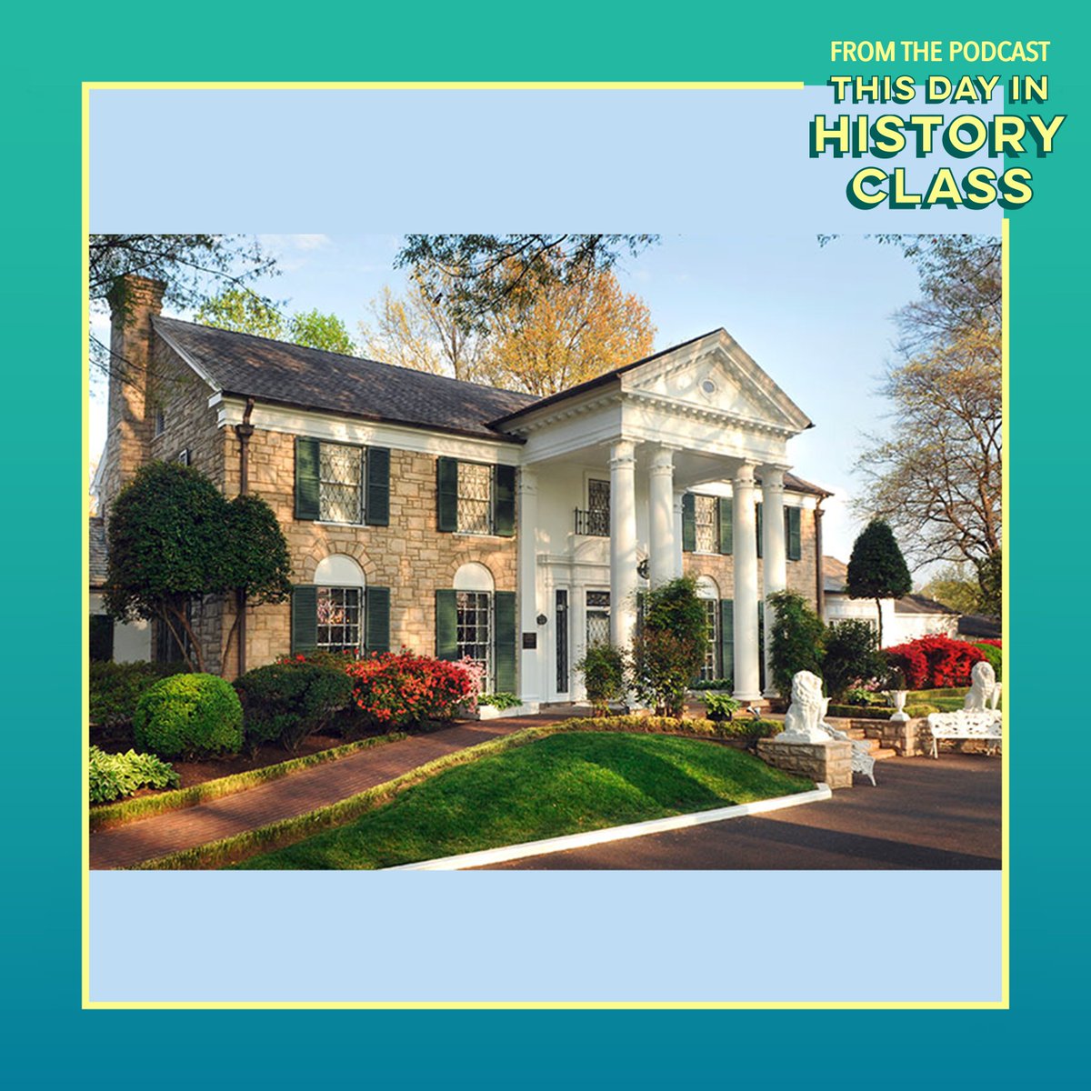 On this day in 1982, Elvis Presley’s Memphis home was opened for public tours.    

#Graceland #Elvis #ElvisPresley #Memphis #LisaMarie #JungleRoom #Tennessee #TheKing #Priscilla #Rock #TDIHC #ThisDayInHistory #TodayInHistory #OnThisDay #June7

Listen now:
omny.fm/shows/this-day…