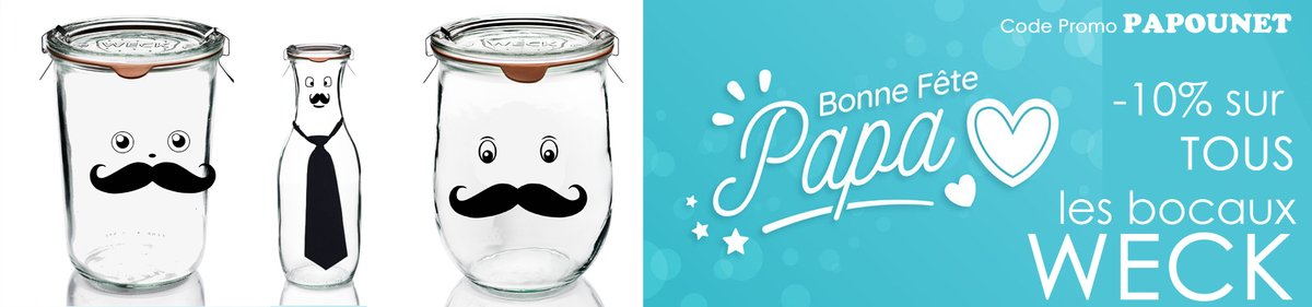 SAS_CONSERVOR's tweet image. Bonne fête aux PAPAS ! - 10% de remise avec le code promo PAPOUNET sur tous les bocaux WECK, jusqu'au 18 juin 2023. mcm-europe.fr
#weck #promo #FeteDesPeres