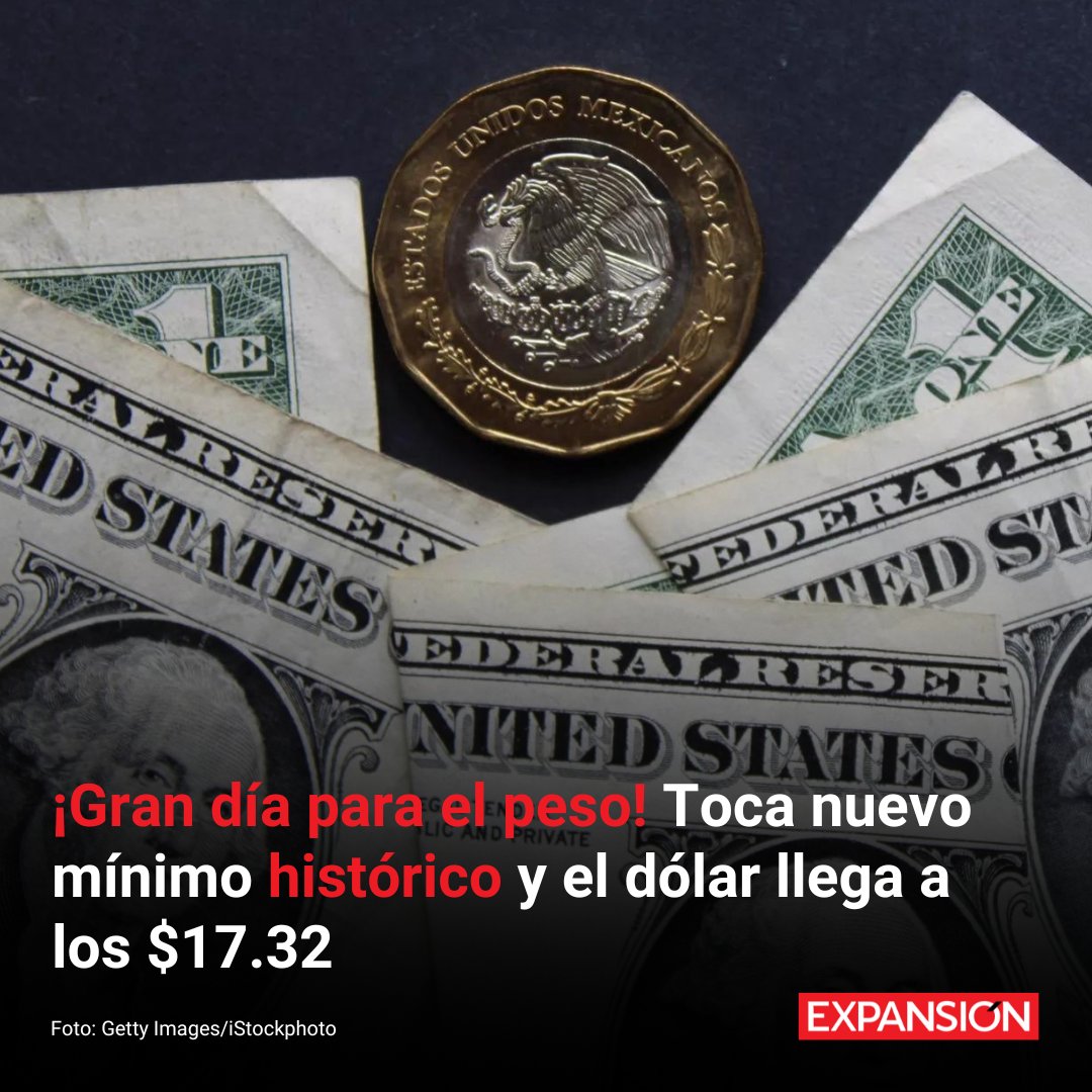 ExpansionMx's tweet photo. #ÚltimaHora 🚨 El peso mexicano rompió este miércoles la barrera de las 17.35 unidades por dólar, un récord de 7 años. 

https://t.co/KolHlBr5AD https://t.co/7dDFWDpbr2