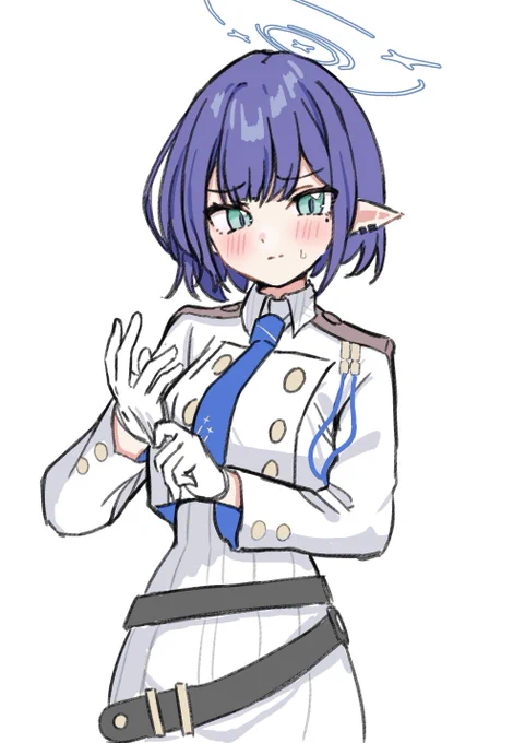 手袋はめる動作ってちょっと良いよね...という落書き