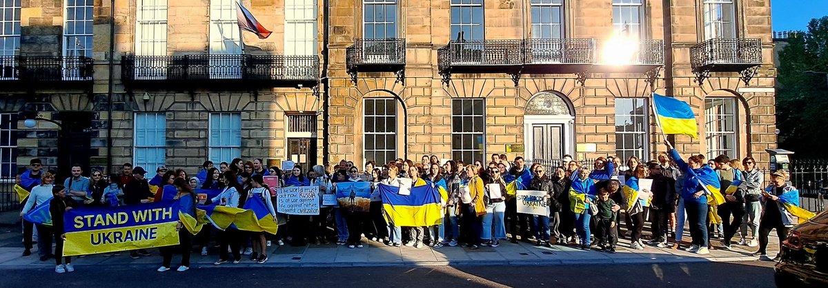 Marjan Pokhylyy 🇺🇦 (@pokhylyy) on Twitter photo Proud of Edinburgh! Taking to the streets in solidarity with Ukraine, to condemn ruzzian terrorist attack on Kakhovka Dam.
Thank you for all who joined us yesterday! Together to victory 🇺🇦
Слава Україні!
<a href="/HelpUkraineScot/">Help Ukraine Scotland</a> <a href="/AUGBEdinburgh/">AUGB Edinburgh 🇺🇦🇪🇺</a> <a href="/UKRProtestEdi/">Ukrainians Protest Edinburgh</a>
<a href="/shevchenkoph/">Shevchenko Philia</a>
<a href="/AUGBdundee/">AUGB Dundee</a> Proud of Edinburgh! Taking to the streets in solidarity with Ukraine, to condemn ruzzian terrorist attack on Kakhovka Dam.
Thank you for all who joined us yesterday! Together to victory 🇺🇦
Слава Україні!
<a href="/HelpUkraineScot/">Help Ukraine Scotland</a> <a href="/AUGBEdinburgh/">AUGB Edinburgh 🇺🇦🇪🇺</a> <a href="/UKRProtestEdi/">Ukrainians Protest Edinburgh</a>
<a href="/shevchenkoph/">Shevchenko Philia</a>
<a href="/AUGBdundee/">AUGB Dundee</a>