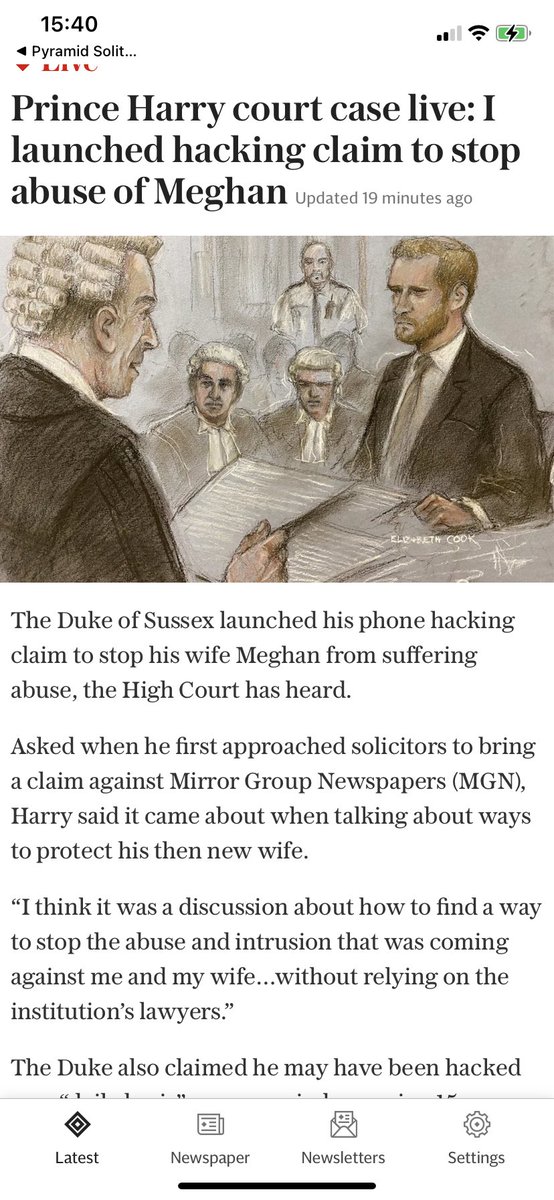 Translation = Harry spoke to Megan as she saw the £££ 💰 💰💵 and wanted him to Sue.. 🤔  Harry May Sue his own family next.. 🙃 😂 #HarryOnTrial