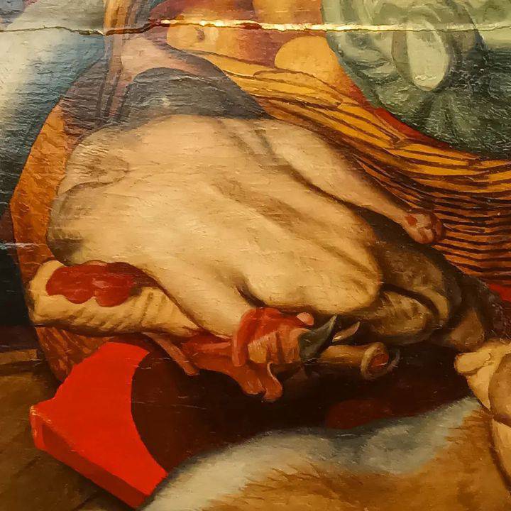 Detail of the CHICKEN from 'Christ in the House of Martha and Mary' by Pieter Aerstsen.

You'll find it at the bottom of the Grand Staircase in the State Apartments at Dublin Castle.

#bird #chicken #museumdetectives
#dublincastlestateapartments