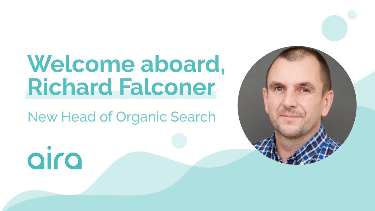 We’re delighted to announce Richard Falconer as our new Head of Organic Search.

Richard arrives at Aira with 15+ years of SEO &amp; leadership experience, as well as a strong strategic &amp; analytical mindset.

We can’t wait to see him drive our awesome SEO team onto greater success!