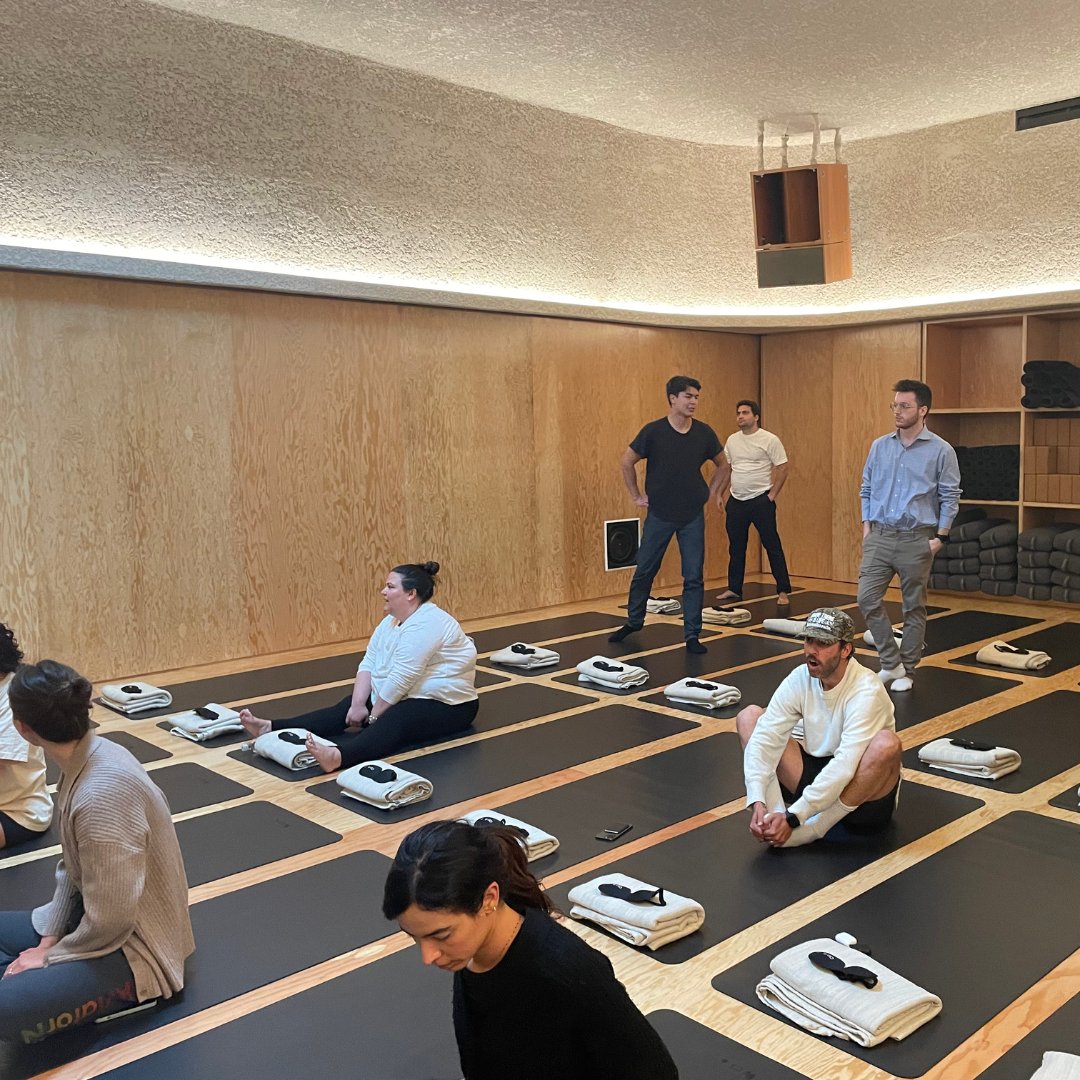 Techweek_'s tweet photo. Amazing to catch our breath from the #LATechWeek hustle yesterday, at the @Op_e__n "Breath + Sound" event guided by co-founders @raedish and @ManojDias1 and sponsored by @NFX https://t.co/tYv44yBVJg