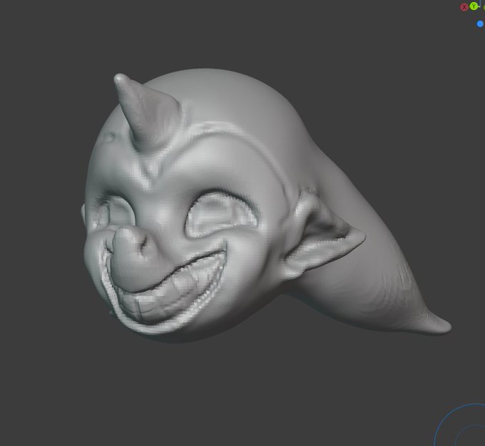 大学でZbrush習って良かった～～!!!家に〇活のために嫌々入れたblenderあってよかった～～～!!!!これをもとに原形作ればいいじゃ～～～ん!!!!!