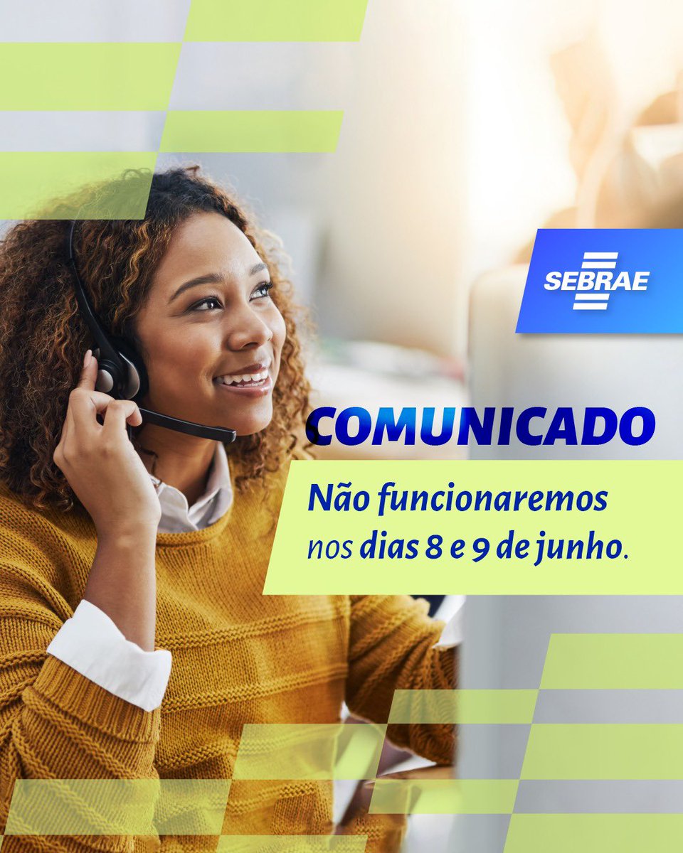 sebrae_ma's tweet image. 🚨Atenção, empreendedores maranhenses!

❌Em razão do feriado de Corpus Christi, NÃO FUNCIONAREMOS nos dias 8 e 9 de junho.

✅Retornamos na segunda-feira (11).

Programe-se!

#SebraeMA #Informe #CorpusChristi
