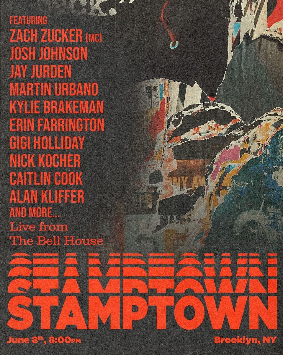 Tomorrow Night! The bad boy of clown, @zach_zucker, returns with @stamptown_!

Special Guests include:
∙ @JoshJohnson
∙ @JayJurden
∙ @MartinUrbano
∙ @deadeyebrakeman
∙ @erinfarrington
∙ @NickKocher
∙ @GiGiHolliday
∙ @thecaitlincook + More! 

🎟: tinyurl.com/yjc9v7ne