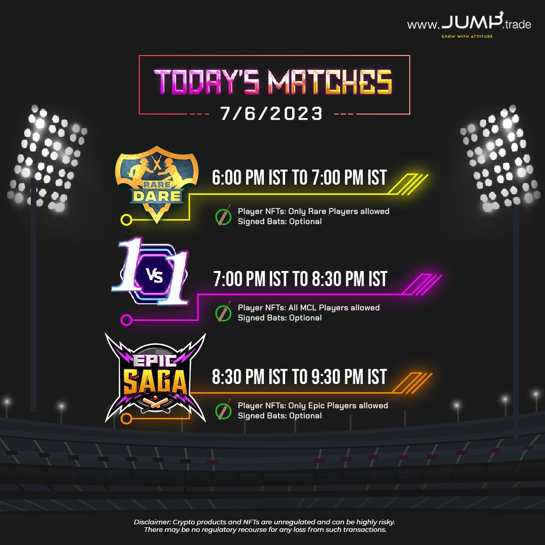 Here's a triple treat that is bound to knock your socks off!
Head over to the #MCL app now!   

#NFTs #CricketNFTs #NFTGaming #CricketNFTs #NFTCommunity #NFTMarketplace