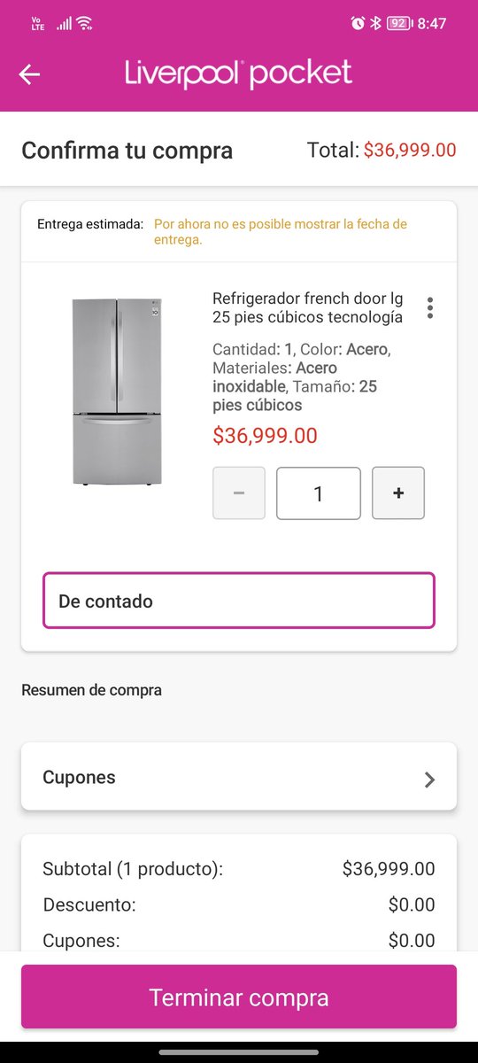 luise12's tweet photo. Que onda @liverpoolmexico está publicación de precios que no se cumple y se va elevando cada vez que avanzas en el carrito de compra. https://t.co/NJjKkEf7i3