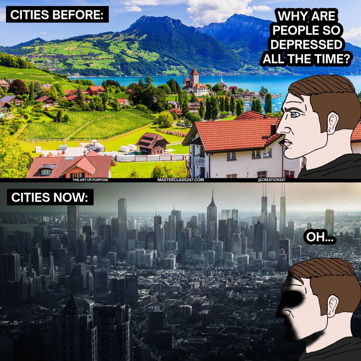 creation247's tweet photo. Why are people so depressed all the time?