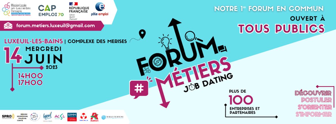 DORNIERChristi1's tweet photo. Forum des métiers à Luxeuil aux Merises le 14 juin am - Venez nombreux ! https://t.co/yU9ErBEDBH