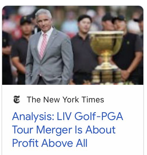 Crackerthe4th's tweet photo. #PGAandLIV Jay Monahan just got rich selling his soul to Mohammad Bin Salman, who ordered journalist Khashoggi’s murder and who’s family was behind over 3000 deaths in 9/11. Jay told Rory and Tiger not to cave to LIV, and then without notice to PGA Golfers, Jay caved. https://t.co/vbr5ibPjKX