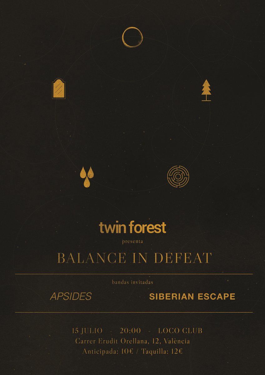 SiberianEscape's tweet photo. HEY! Alguien de València por aquí?

Día 15 de julio volvemos para acompañar a nuestros amigos de TWIN FOREST presentando su discazo, Balance in Defeat. NOS MORIMOS DE GANAS DE VOLVER!

Link entradas: https://t.co/93vnKMUUaQ https://t.co/WA1ul4Js5U