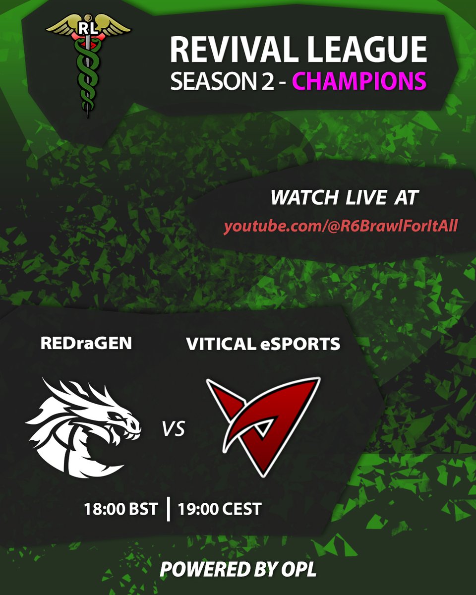 #RevivalLeague S2R2 begins today! Watch us live for the first time on YouTube at youtube.com/watch?v=1XDX5h… !