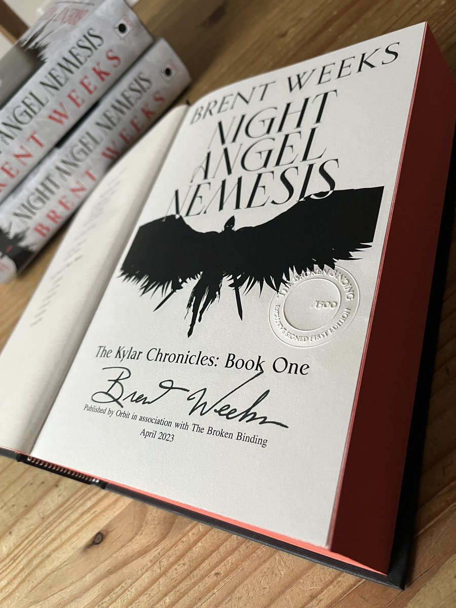 binding_broken's tweet image. Give away!! 🥳

Please Retweet and Comment 🗡️ for a chance to win one of our signed, exclusive editions of The Night Angel Nemesis by @BrentWeeks 

There 3 copies in total up for grabs! Winners will be called 23rd at 7pm BST. Available UK &amp;amp; International.