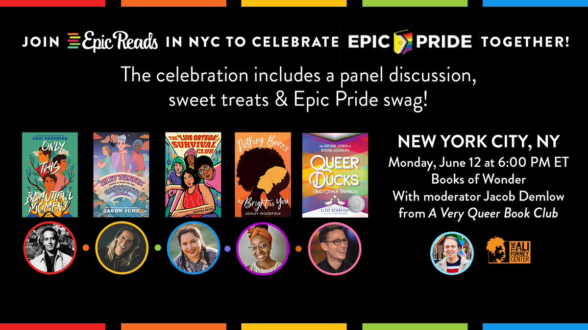 Our Epic Pride event is upon us! Join us at @BooksofWonder on 6/12 at 6 PM 🥳

Epic Reads is proud to support the Ali Forney Center as part of this year's Epic Pride Campaign. A team member from the Ali Forney Center is scheduled to appear.

RSVP: booksofwonder.com/blogs/upcoming…