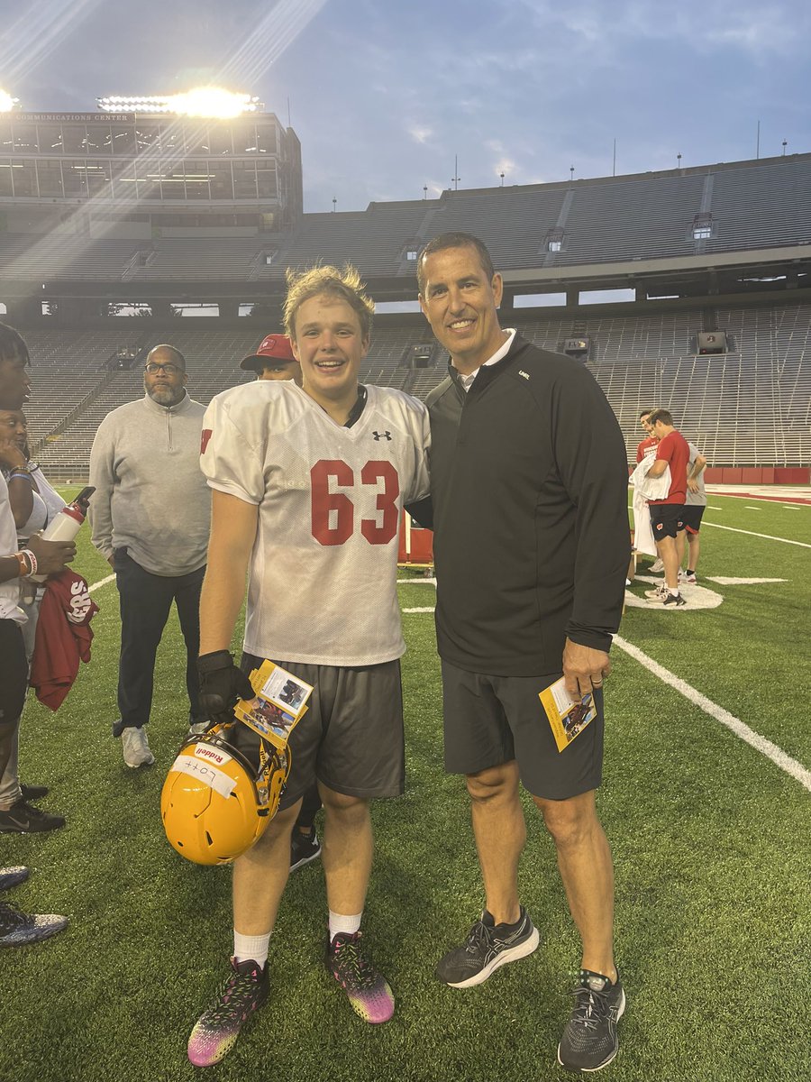 lars_lott's tweet photo. Thank you @BadgerFootball for hosting an amazing camp, I learned so much and was so blessed to be inside Camp Randall. Looking forward to coming back again soon, Go Badgers!  @G_Scruggs @CoachFick @Coach_Mitch_  @CoachMikeTress @TheD_Zone @R_AdamsFootball @athletics_adams https://t.co/bBo1Hvk95P