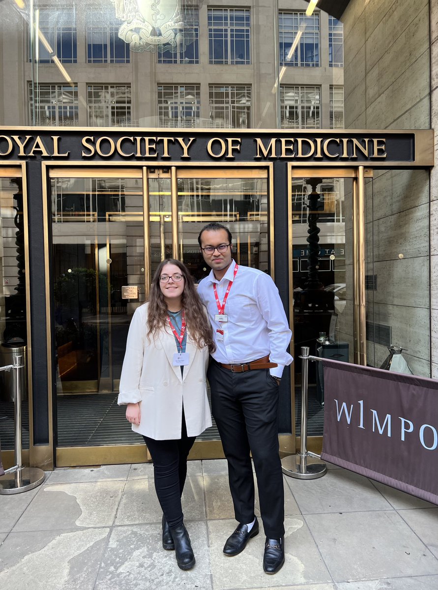 Really enjoyed presenting my work on use of CDK4/6i with ET in ER+ HER2- breast cancers @RoySocMed 

Pleasure to meet @amg120395 RSM Oncology Council member, Research Fellow Barts MVCC and part of the UKGCN - looking forward to collaborating further @UKIGlobalCancer @LGCW2023