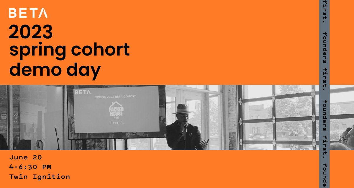 betadotmn's tweet image. Its official! Spring 2023 BETA Cohort Demo Day is upon us. Join us on June 20th  to celebrate their growth and see how far they&apos;ve come in just 8 weeks! 

RSVP for free here: hubs.la/Q01SKH0p0