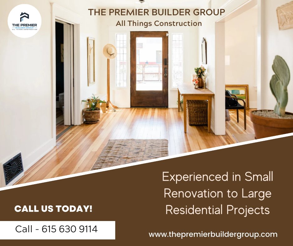 Experienced in small renovation to large luxury residential projects. If you have any renovation in mind, just give us a call & we would take it up from there.
thepremierbuildergroup.com
#nashvillebuilder #nashvillerealtor #nashvillehomes #nashvillerealestatemarket #homerenovation