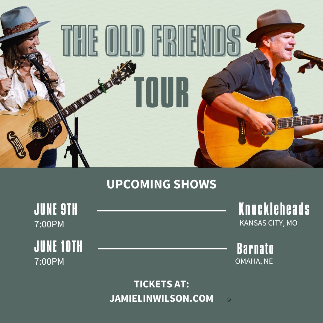 jamielinwilson's tweet photo. 🚗 This week @jasoneady and I are kicking off the ‘Old Friends Tour’ and we couldn’t be more excited 😁
See you soon, Kansas City and Omaha!
Tickets can be found at: https://t.co/tubhFrYMEk
#JamieLinWilson #OldfriendsTour #JasonEady #KansasCity #OmahaNE #TexasCountryMusic https://t.co/7mJDdRNTed